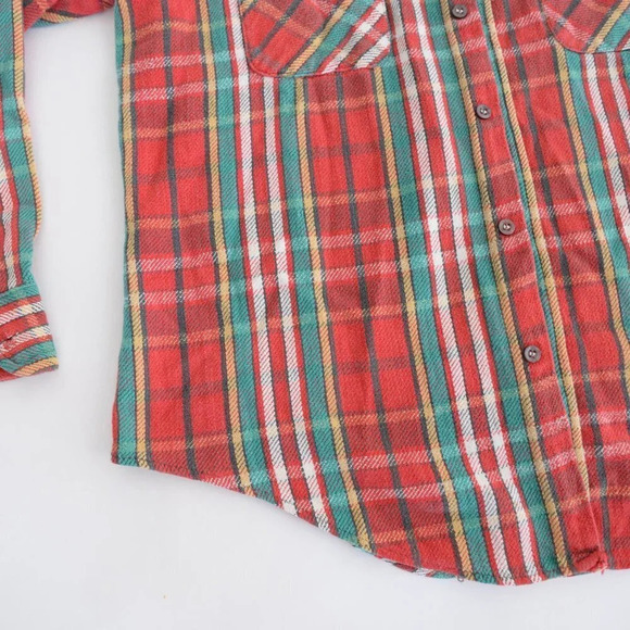 VTG 90'S Java Joe Red And Green Checker Pattern 100% Cotton Shirt Size Medium - Picture 9 of 12